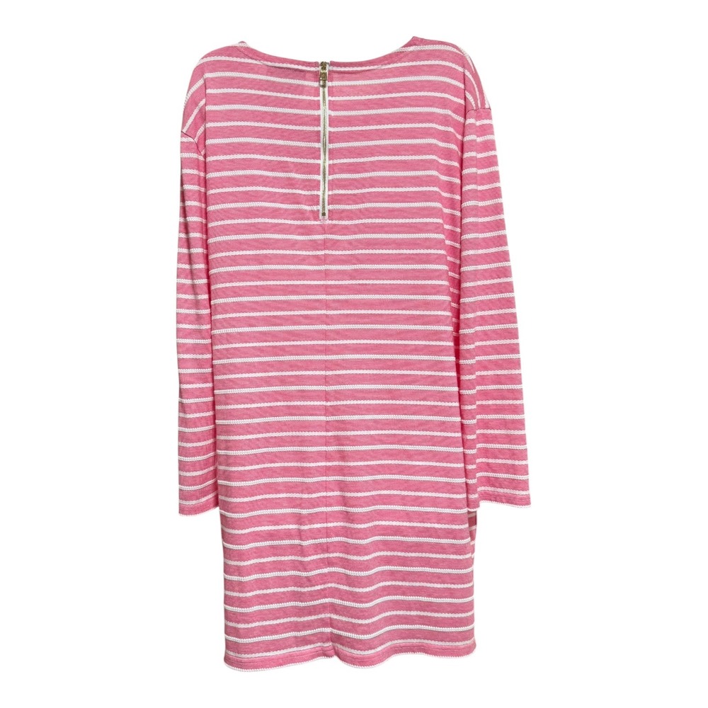 Sail to Sable Striped Tunic Dress‎ Womens Large Pink Excellent Long Sleeve Zip - Picture 5 of 7